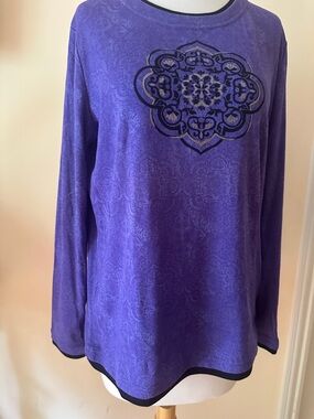 made for life Purple Long-Sleeve Top with Decorative Medallion